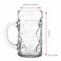 Imagem de Caneca de Chopp de Vidro Cerveja Mass Krug G Vidro 1250ml 12 Pcs