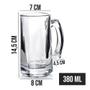 Imagem de Caneca de Chopp Zero Grau Vidro Transparente Casual Resistente Bar 380ml Class Home