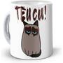 Imagem de Caneca de Porcelana 300ml - Design Gatinho Te C*! Meme Divertido - Presente Geek Personalizado