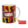 Imagem de Caneca de Porcelana 325ml Marvel MRV5. Acompanha chaveiro de resina no mesmo tema