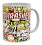 Imagem de Caneca de Porcelana 325ml Thrasher THR7d. Acompanha um exclusivo chaveiro de resina no mesmo tema