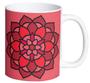 Imagem de Caneca De Porcelana Personalizada Xícara Estampada Decorativa Café 325 Ml Mandala Vermelha Equilíbrio