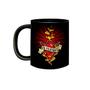 Imagem de Caneca de Porcelana Preta Banda In Flames Heart Metal 90's