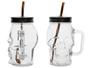 Caneca de Vidro 450ml Lyor - Caveira Rock Style 2 Peças Imagem de Caneca de Vidro 450ml Lyor