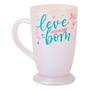 Imagem de Caneca de vidro com base perolada  leve so o que e bom 33376