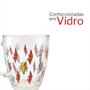 Imagem de Caneca de Vidro Estampada Funny 350ml Decoradas Com Pires de Bambu