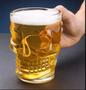 Imagem de Caneca de vidro para chopp e cerveja caveira rock style 500 ml transparente