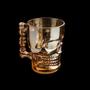 Imagem de Caneca de vidro para chopp e cerveja caveira rock style ambar 500 ml