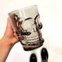 Imagem de Caneca de vidro para chopp e cerveja caveira rock style dark - fumê 500 ml