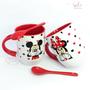 Imagem de Caneca Disney -Mickey Minnie- Com Colher Vermelha Personalizada