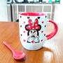 Imagem de Caneca Disney -Mickey Minnie- Com Colher Vermelha Personalizada