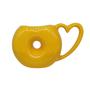 Imagem de Caneca Donuts Rosquinha Cerâmica Decorada Chocolate Amarelo