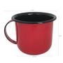 Imagem de Caneca Esmaltada Ágata Xícara com Alça Vermelha 350ml N8 Esmaltados Silva