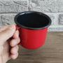 Imagem de Caneca Esmaltada Ágata Xícara com Alça Vermelha 350ml N8 Esmaltados Silva