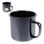 Imagem de Caneca Esmaltada Retro 150Ml Preta Vintage Jogo 24 Pcs