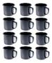 Imagem de Caneca Esmaltada Retro 150Ml Preta Vintage Jogo 24 Pcs