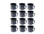 Imagem de Caneca Esmaltada Retro 150ml Preta Vintage Jogo 36 Pcs