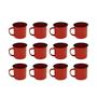 Imagem de Caneca Esmaltada Retro 150Ml Vermelha Vintage Jogo 36 Pcs