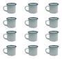 Imagem de Caneca Esmaltada Retro 350Ml Branca Vintage Jogo 12 Pcs