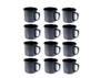 Imagem de Caneca Esmaltada Retro 80Ml Preta Vintage Jogo 36 Pcs