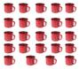 Imagem de Caneca Esmaltada Retro 80ml Vermelha Vintage Jogo 24 Pcs