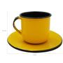 Imagem de Caneca Esmaltada Xícara Com Pires Para Chá Café 180ml