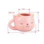 Imagem de Caneca Gato Rosa Fofo Xícara 3D De Gatinho Fofinho Cerâmica