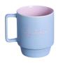 Imagem de Caneca Gratidão Empilhável Porcelana Azul Alça Quadrada 400ML