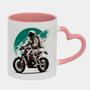 Imagem de Caneca Love Coração Rosa 325ml ASTRONAUTA MOTO ESPAÇO LUA