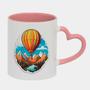 Imagem de Caneca Love Coração Rosa 325ml BALÃO LARANJA CEU MONTANHAS