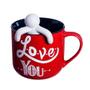 Imagem de Caneca Love You Mickey Mouse Minnie Mouse Infusor Cerâmica 350ml