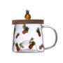 Imagem de Caneca Lyor Abacaxi De Vidro Com Pires De Bambu 350Ml