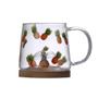 Imagem de Caneca Lyor Abacaxi De Vidro Com Pires De Bambu 350Ml