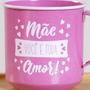 Imagem de Caneca Mãe Especial 400ml Aço Esmaltado ROSA - Bene Casa