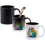 Imagem de Caneca Mágica Fosca Interna Preta Muda de Cor 325ml BULLDOG LGBT ARCO IRIS