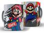 Imagem de Caneca Mario Com Café Divertida Porcelana Xícara 325ml + Caixa Presente