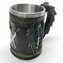 Imagem de Caneca Medieval Dragão Verde em Resina  Inox p/ Chopp