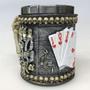 Imagem de Caneca Medieval Rei De Copa, Caveira Baralho Resina/Inox 400ml Chopp