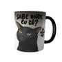 Imagem de Caneca Meme Gato Preto Debochado Olhando Torto Tô Nem Aí - Xícara Engraçada Divertida