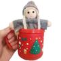 Imagem de Caneca Natalina 200ml + Boneca Menina Tecido Enfeite Natal