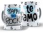Imagem de Caneca Papai do Rock Divertida Porcelana Xícara 325ml + Caixa Presente
