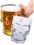 Imagem de Caneca para chopp e cerveja de vidro caveira rock style 365 ml