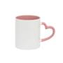 Imagem de Caneca para Sublimação de Porcelana Alça Coração Rosa - 330ml