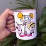 Imagem de Caneca Personagem Cartoon Cão Coragem, Mandy e Dee Dee Cerâmica 325ml