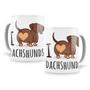 Imagem de Caneca Personalizada I Love Dachshunds Em Porcelana 325 Ml