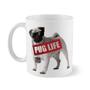 Imagem de Caneca Pet Ceramica Pug Life 320ml