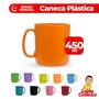 Imagem de Caneca Plástica Colorida 450 ML Suco Água Copo Com Alça