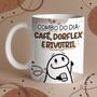 Imagem de Caneca Porcelana Flork Café combo do dia café, dor flex e rivo tril 325 ml