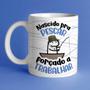 Imagem de Caneca Porcelana Flork Nascido Para Pescar Forçado a Trabalhar 325ml