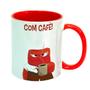 Imagem de Caneca Porcelana Vermelha Raiva Sem Café Com Café